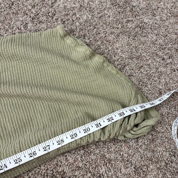 Cut Loose Women’s Ruched Cotton Crepe Pucker Pull On Cropped Pants Green S - Picture 5 of 12